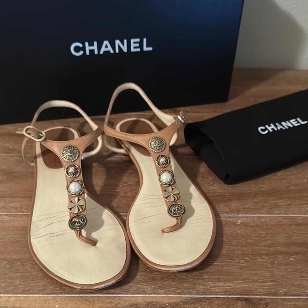 Pre-owned Authentic Chanel sandals EU size 38 1/2 C